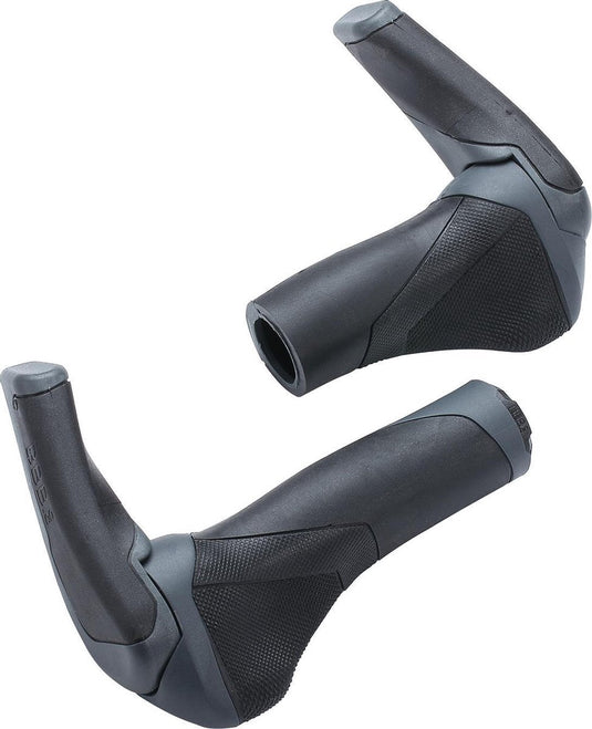 Bbb cycling ergonomische handvatten fiets ergostyleset - stuurgrips en bar-ends geschikt voor draaiversneller - handvatten fiets versnelling - zwart grijs - 92 mm 133 mm - bhg-88