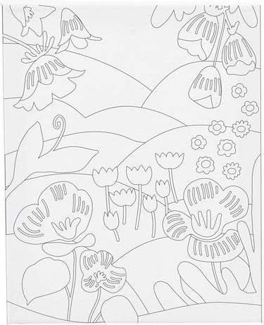 Creativ company schildercanvas met print bloemenlandschap - 24x30cm