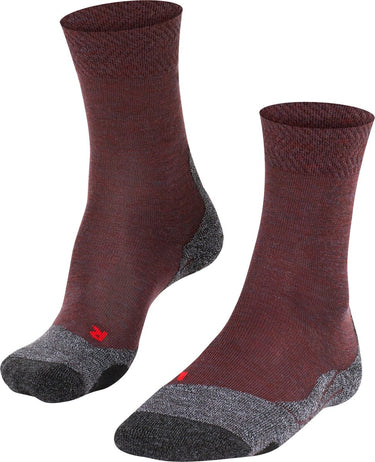 Falke tk2 melange anti-blaar dik wol functioneel materiaal wandelsokken dames rood - maat 37-38