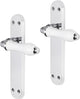 Impresso deurkruk - perth - voor binnen - ovaal deurschild met schroeven - chroom - wit - 2 stuks