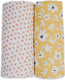 Lulujo - hydrofiele doek - swaddle - katoen - 100x100 cm - 2-pack - yellow wildflowers dots