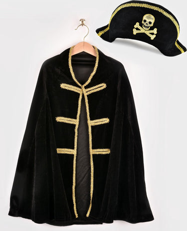 Den goda fen piraten cape en hoed verkleedset 98-128 piraat kostuum.