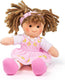 Bigjigs stoffen pop rose - - meisjespop met roze jurk - 28 cm