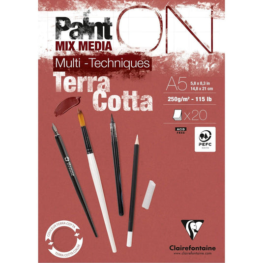 Clairefontaine • painton mixed media papier 250g a5 terracotta 20x