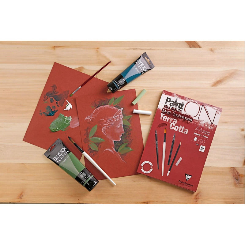 Load image into Gallery viewer, Clairefontaine • painton mixed media papier 250g a5 terracotta 20x
