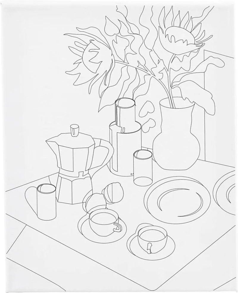 Afbeelding laden in galerijviewer, Creativ company schildercanvas met print onbijttafel - 24x30cm
