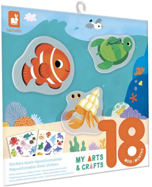 Janod - stickerboek - zeedieren - 30 stickers