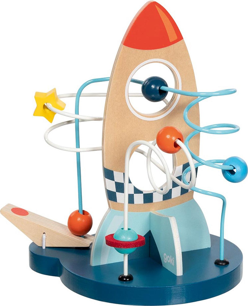 Load image into Gallery viewer, Goki kralenstructuur: space orbit 21 19,5x14x21,4cm, met galaxy katapult, hout en metaal, 1+
