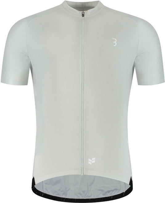Bbb cycling comfortfit r - duurzaam fietsshirt heren korte mouw - 15-25 °c - ademend mtb en wielrenshirt - 3 achterzakken - licht grijs