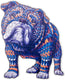 Engelhart houten puzzel bulldog – 85 unieke puzzelstukjes – a4 formaat houten legpuzzel – dieren puzzelspel – compact denkspel – inclusief opbergetui –