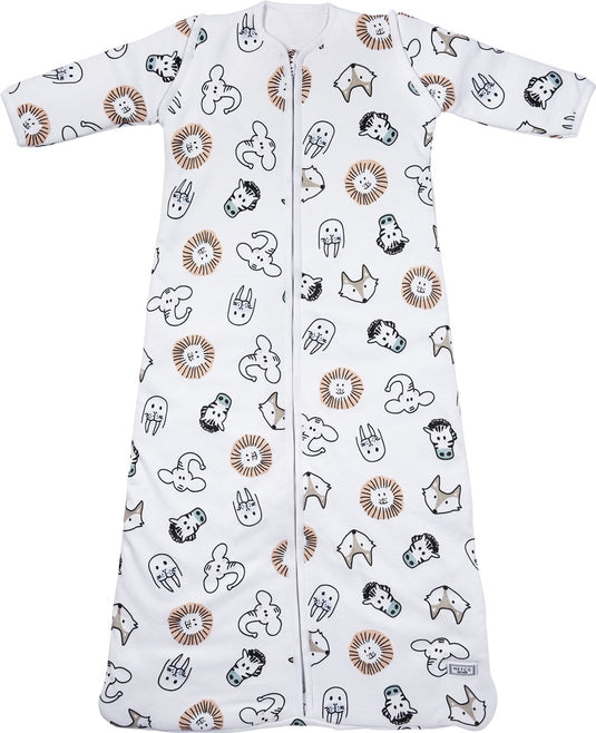 Meyco baby slaapzak winter animal - afritsbare mouwen - multicolour - 70cm - winterslaapzak