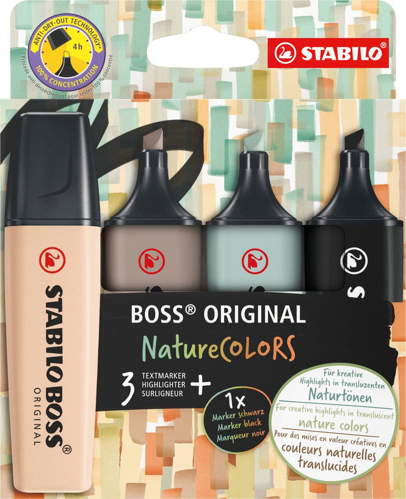 Load image into Gallery viewer, Stabilo boss original - markeerstift - set 4 stuks - naturecolors
