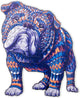 Engelhart houten puzzel bulldog – 85 unieke puzzelstukjes – a4 formaat houten legpuzzel – dieren puzzelspel – compact denkspel – inclusief opbergetui –