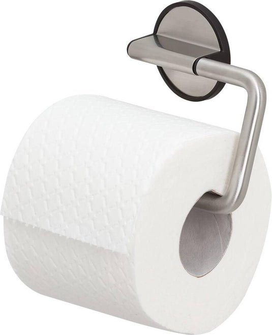Tiger tune - wc rolhouder zonder boren - toiletrolhouder - zelfklevend 3m tape - rvs geborsteld zwart