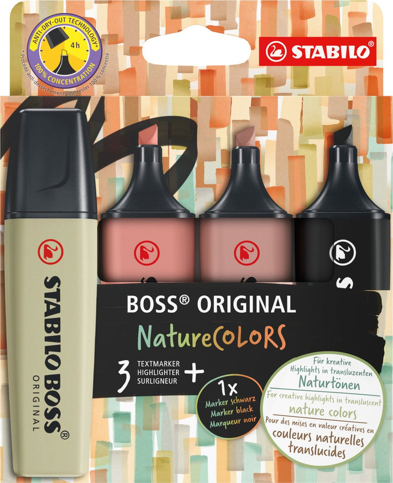 Load image into Gallery viewer, Stabilo boss original - markeerstift - set 4 stuks - naturecolors
