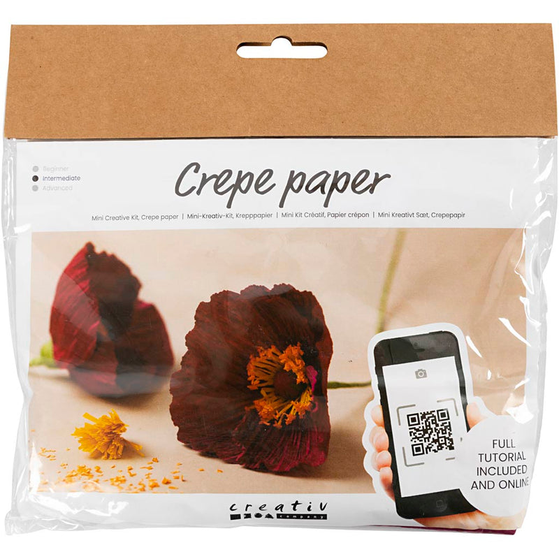 Load image into Gallery viewer, Creativ company https: www.cchobby.nl mini-hobbyset-crepepapier-klaprozen-crepe-verhouding-180-105-gr-1-doos
