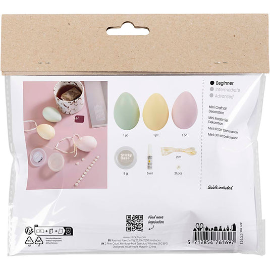 Creativ company mini hobbyset decoratie eieren pastelkleuren