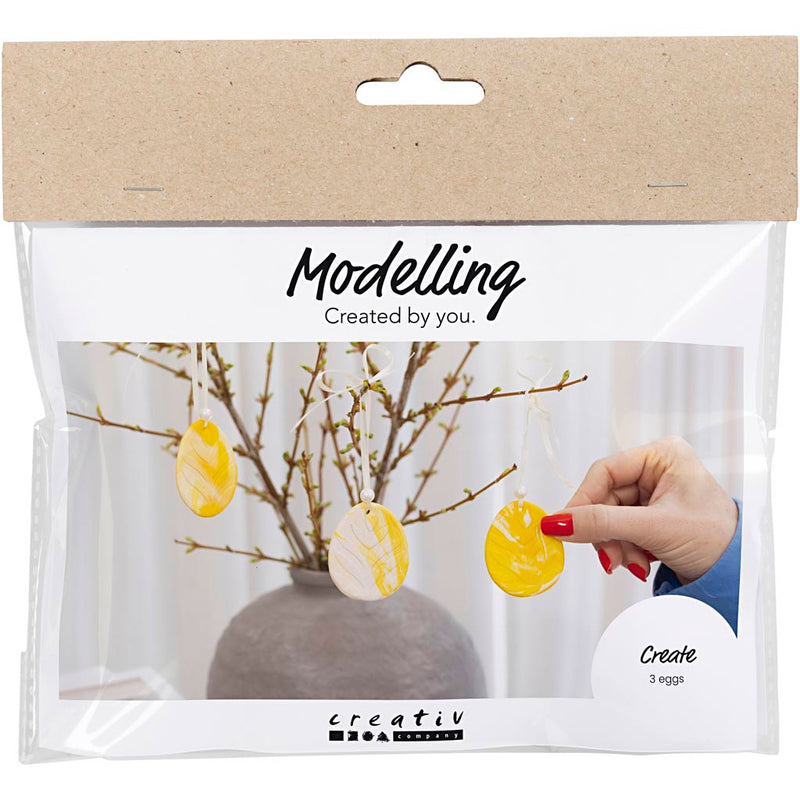 Load image into Gallery viewer, Creativ company mini hobbyset boetseren ei lichtgeel pastelkleuren
