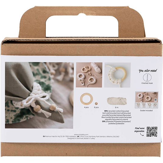Creativ company mini hobbyset macrame servetring off-white
