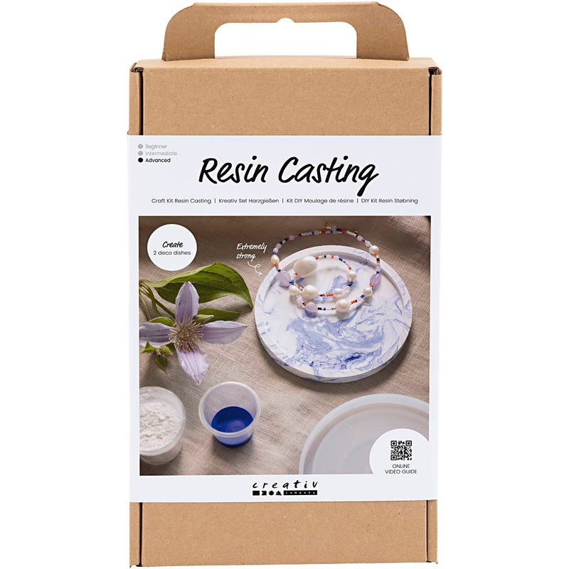 Load image into Gallery viewer, Https: www.cchobby.nl hobbyset-hars-gieten-rond-dienblad-met-marmereffect-blauw-wit-1-doos
