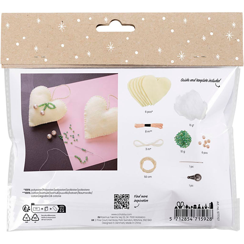 Load image into Gallery viewer, Creativ Company Mini hobbyset naaien harten off white 1 doos
