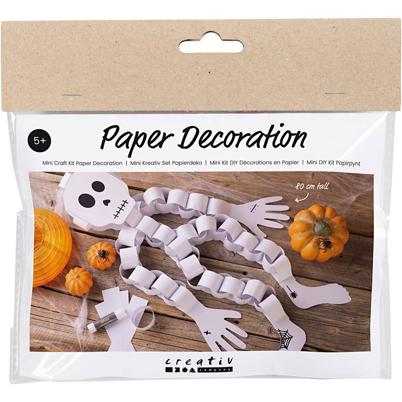 Afbeelding laden in galerijviewer, Https: www.cchobby.nl mini-hobbyset-decoraties-van-papier-skelet-zwart-wit-1-doos
