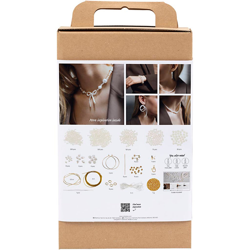 Afbeelding laden in galerijviewer, Https: www.cchobby.nl creatieve-box-sieraden-kettingen-armbanden-oorbellen-verguld-wit-parelmoer-1-doos
