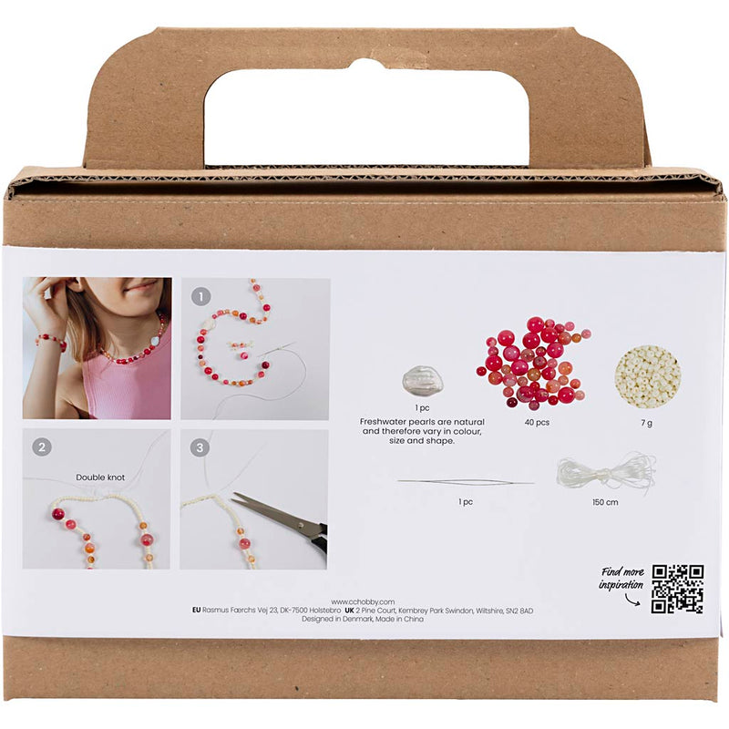 Load image into Gallery viewer, Creativ company mini hobbyset sieraden halsketting en armband roze
