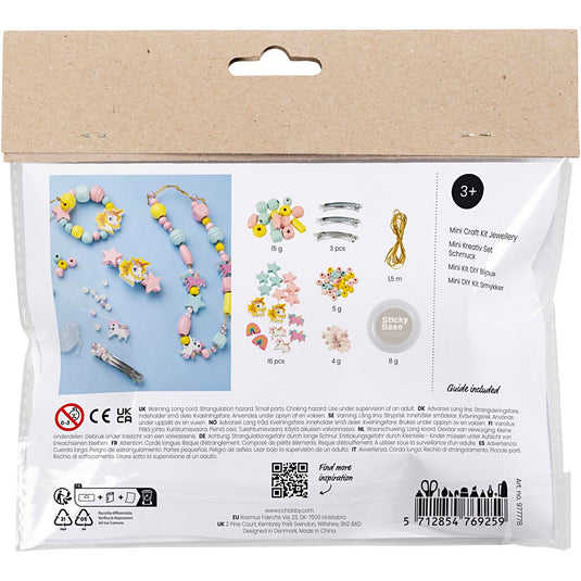 Creativ company https: www.cchobby.nl mini-hobbyset-sieraden-halsketting-armbanden-oorbellen-lichtblauw-lichtrood-geel-1-doos