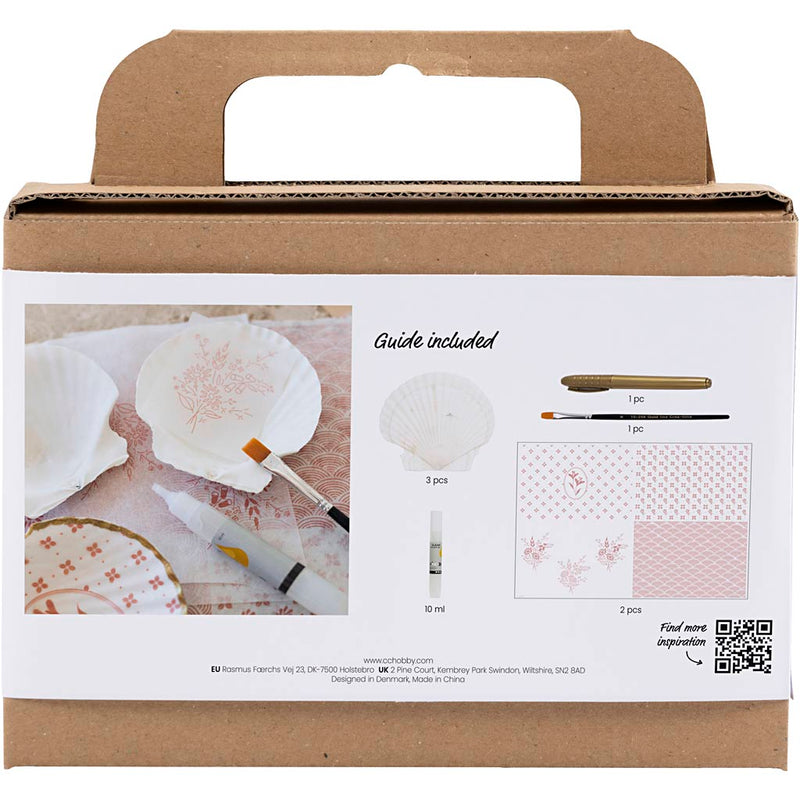 Load image into Gallery viewer, Creativ company mini hobbyset decoupage mosselschelpen lichtroze
