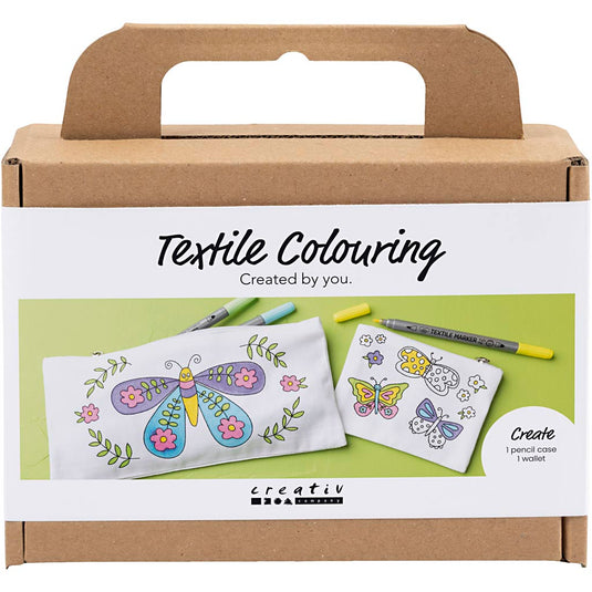 Creativ company mini hobbyset textiel decoreren vlinders pastelkleuren