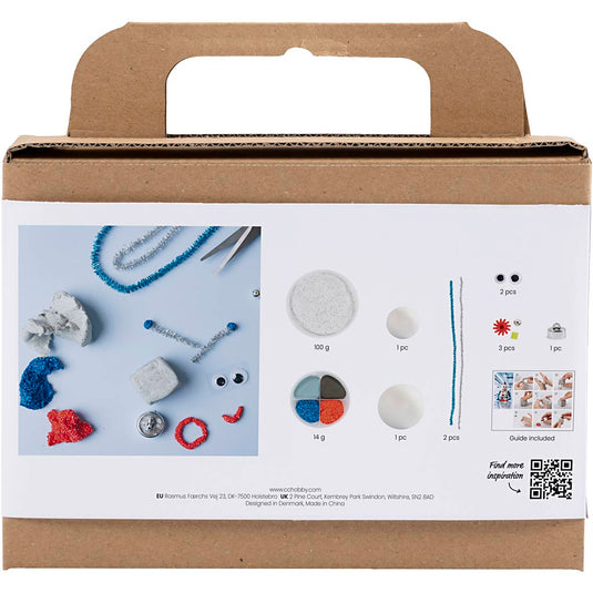 Creativ company mini hobbyset robot boetseren blauw grijs en rood