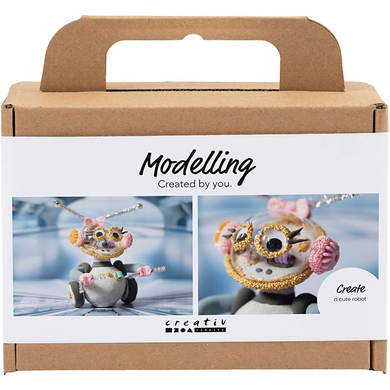 Load image into Gallery viewer, Creativ company mini hobbyset robot boetseren grijs en roze
