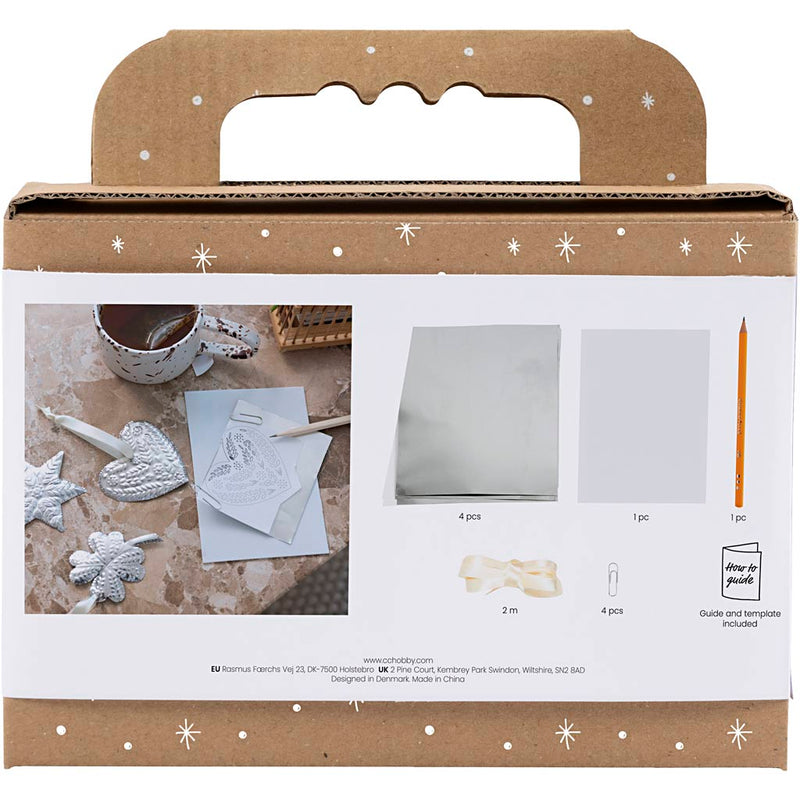 Load image into Gallery viewer, Creativ company mini hobbyset decoratie kerstdecoratie silver metal
