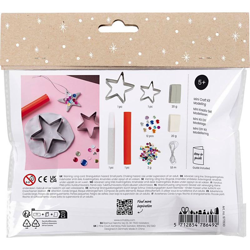 Load image into Gallery viewer, Creativ company mini hobbyset boetseren sterren zilver wit
