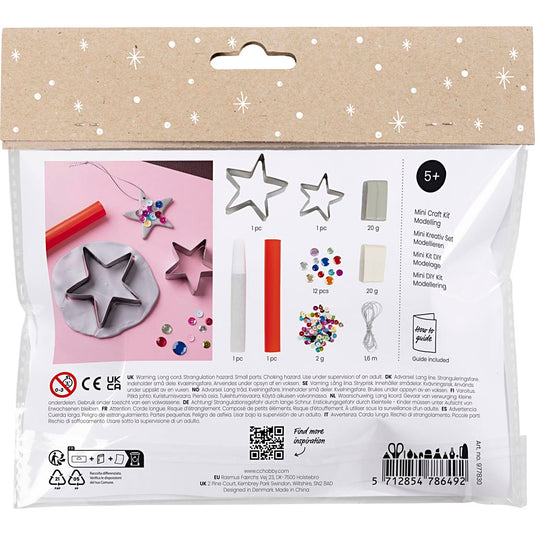 Creativ company mini hobbyset boetseren sterren zilver wit
