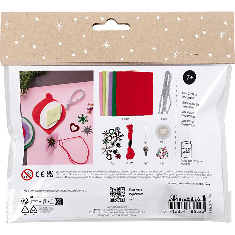 Load image into Gallery viewer, Creativ company mini hobbyset decoratie vilten kerstdecoraties
