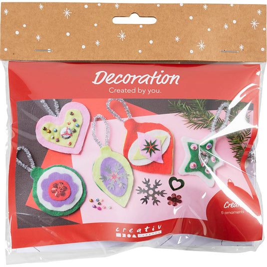 Creativ company mini hobbyset decoratie, vilten kerstdecoraties, diverse kleuren, 1 doos