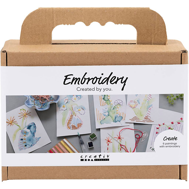 Load image into Gallery viewer, Creativ company https: www.cchobby.nl mini-hobbyset-borduurwerk-schilderijen-met-borduurwerk-diverse-kleuren-1-doos
