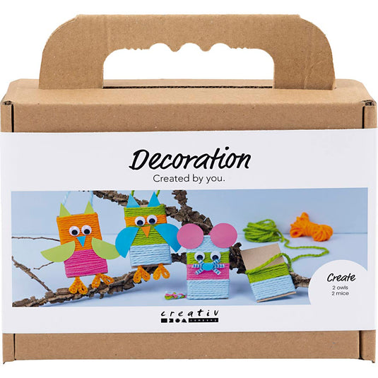 Creativ company mini hobbyset decoratie muizen en uilen