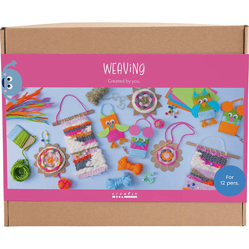 Creativ company groepsset weven, wandbevestigingen, hangers, uilen, muis, diverse kleuren, 1 doos