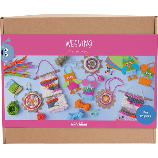 Creativ company groepsset weven, wandbevestigingen, hangers, uilen, muis, diverse kleuren, 1 doos