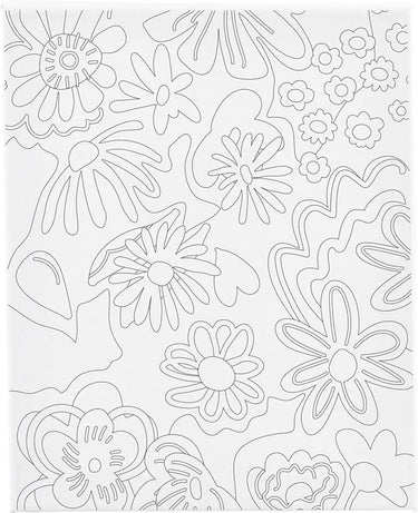 Creativ company schildercanvas met print bloemen - 24x30cm