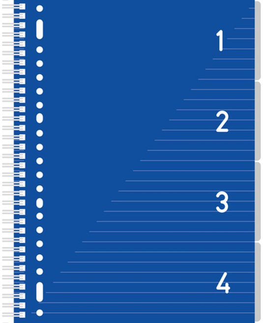 Kangaro 4-in-1 blok – a4 - lijn - 200 pagina's - 80 grams - blauw - k-58381