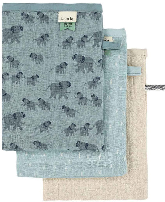 Trixie tetra washandjes 3-pack mix - enchanting elephant