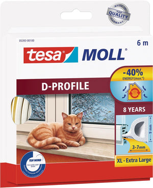 Tesa® tesa moll tochtstrip 05393 d profiel - 9mmx6m wit