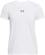 Under armour ua rival core ss-wht dames sportshirt - wit - zwart