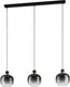 Eglo oilella hanglamp - e27 - 95 cm - smoke glas - zwart geelkoper