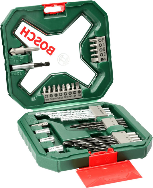 Bosch x-line borenset - 34-delig - voor hout, metaal en steen