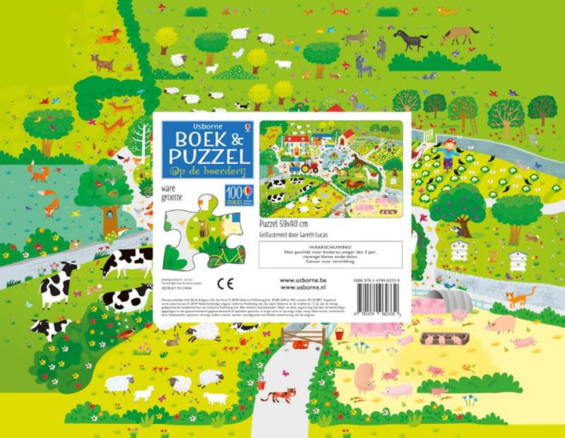 Load image into Gallery viewer, Usborne op de boerderij boek puzzel
